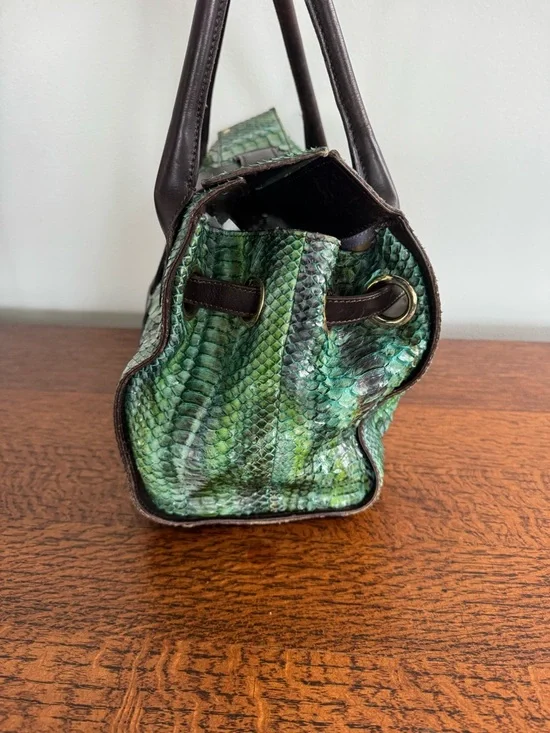 EUC - Jimmy Choo Ramona Python Skin Shoulder Bag - Green w/ Hints of Purple -COA - Picture 7 of 13